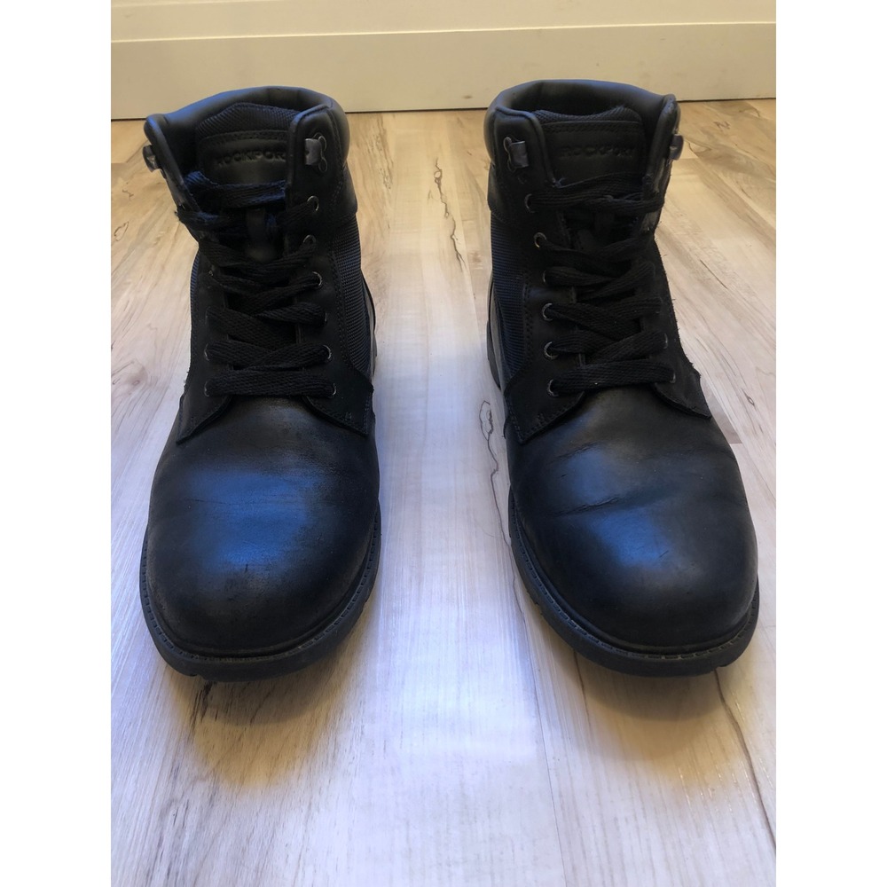 Rockport Men's Black Lace-Up Leather and Textile Boots - Picture 4 of 14